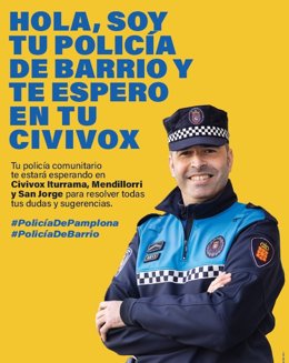 Cartel del Policía Comunitario en Civivox.
