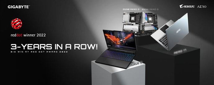 3 Años Consecutivos: GIGABYTE Gana El Red Dot Design Award Para Placas Base Y Portátiles