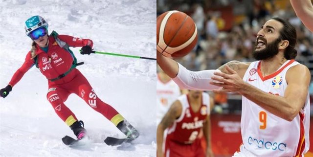La deportista española Claudia Galicia (izquierda) y el jugador de baloncesto Ricky Rubio (derecha).