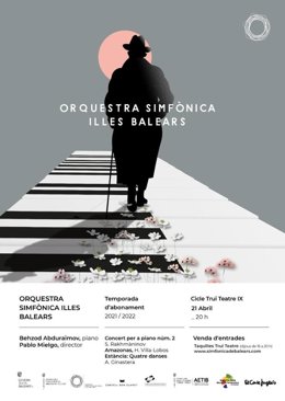 Cartel de la Sinfónica de Baleares y el pianista Behzod Abduraimov.