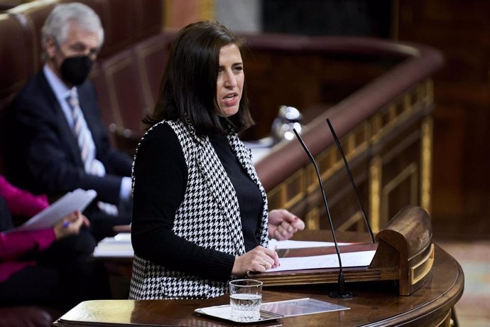 Archivo - La diputada del PSOE Esther Peña Camarero interviene en una sesión plenaria en el Congreso 