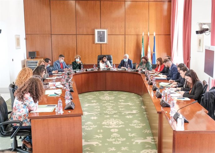 Imagen de este miércoles de la Junta de Portavoces del Parlamento andaluz (Foto de archivo).