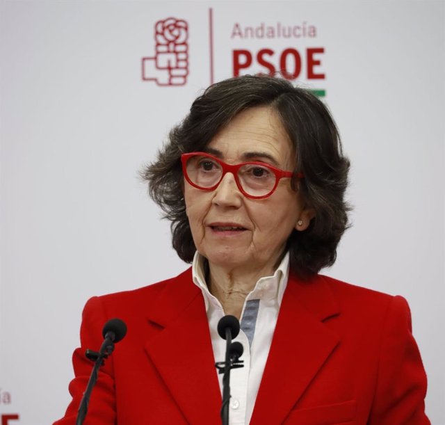 La parlamentaria socialista Rosa Aguilar, en rueda de prensa.