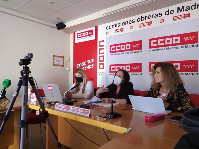 Rueda de prensa de la Federación de Enseñanza de CC.OO. Madrid.