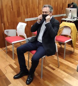 El secretario general del PSOE-A, Juan Espadas, en la sede de su partido en Córdoba.