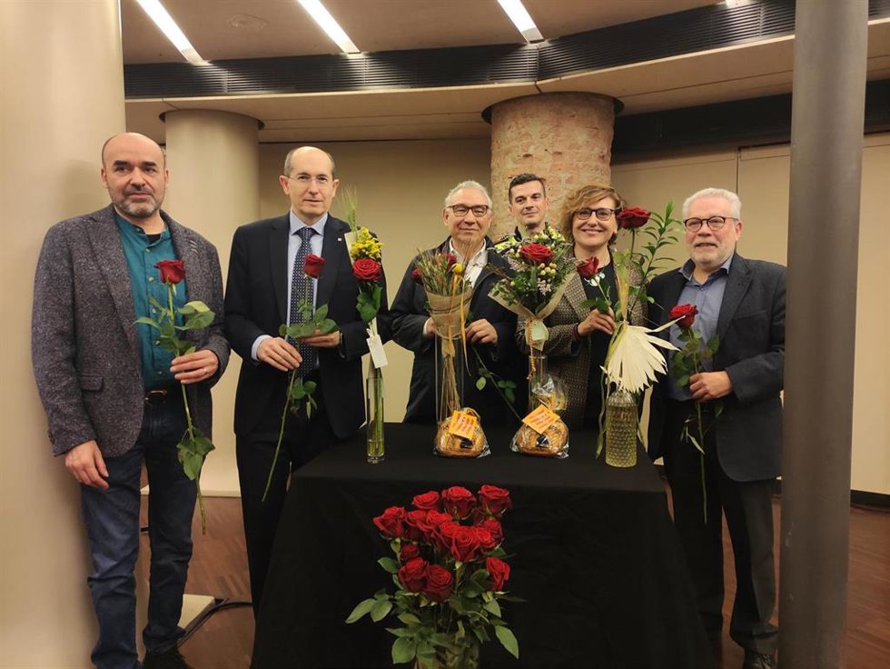 De izquierda a derecha: Mari Marin, Jordi Torrades, Jaume Bertran, Benito Granados, Montserrat Ballarín y Joan Guillén