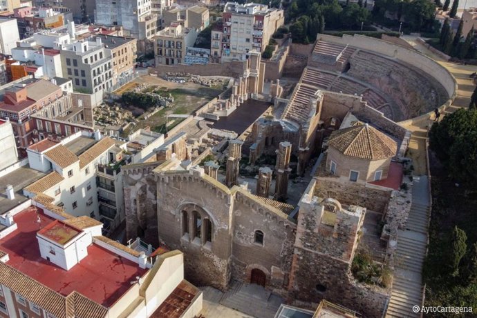 Imagen aérea de la Catedral Vieja de Cartagena
