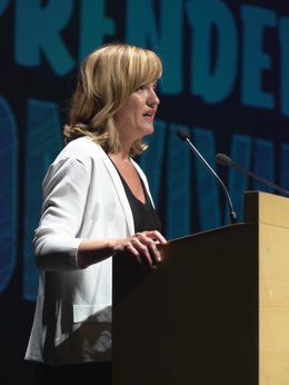 La ministra, Pilar Alegría, en Logroño