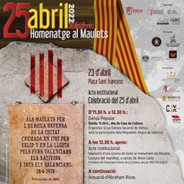 Cartel del acto de homenaje dedicado a los Maulets en Xtiva