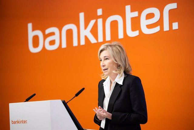 La consejera delegada de Bankinter, María Dolores Dancausa, durante la presentación de los resultados del banco correspondientes al primer trimestre de 2022