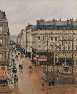 Cuadro 'Rue St. Honoré en la Tarde, Efecto Lluvia' de Camille Pissarro
