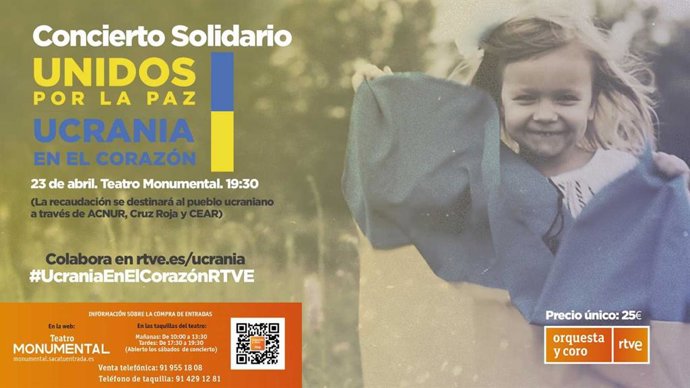 Archivo - La Orquesta y Coro RTVE ofrece mañana el concierto solidario 'Unidos por la paz: Ucrania en el corazón'