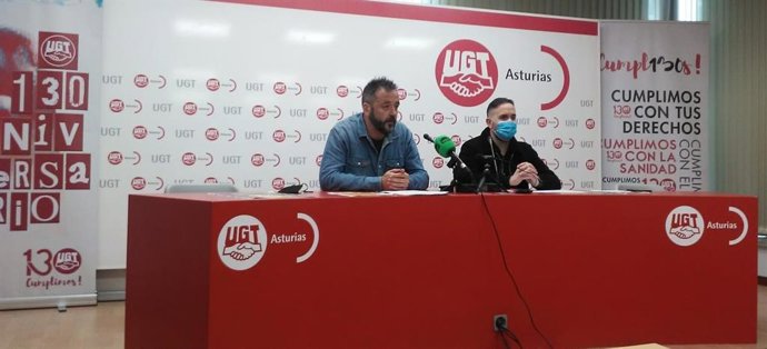 El secretario de Salud Laboral y Medio Ambiente de UGT, Marino Fernández Reinaldo, y el responsable de acción sindical de CCOO, Gerardo Luis Argüelles Diego.