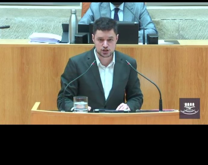 Archivo - El portavoz del Grupo Parlamentario Socialista, Raúl Díaz, en una sesión parlamentaria