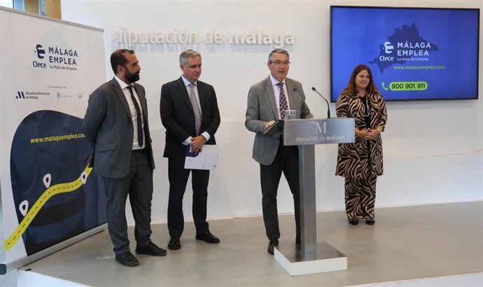 El presidente de la DIputación, Francisco Salado, informa de la Ruta Málaga Emplea con Clece para cubrir más de 500 puestos de trabajo en la provincia