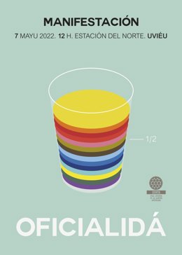 Cartel de la manifestación pola oficialidá.