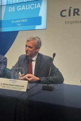 El vicepresidente primero de la Xunta y conselleiro de Presidencia, Turismo e Xustiza, Alfonso Rueda.