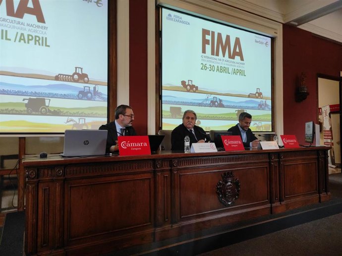 Presentación de la Feria Internacional de Maquinaria Agrícola, FIMA 2022, en Cámara de Zaragoza.