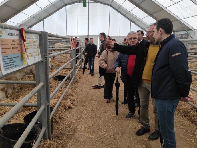 Visita del coordinador general de IU Andalucía, Toni Valero, a la Feria Agroganadera y Agroalimentaria de Los Pedroches, en Pozoblanco (Córdoba).