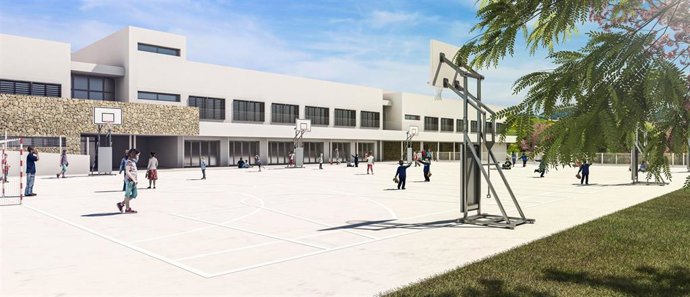 Infografía del nuevo centro educativo de Es Mercadal.