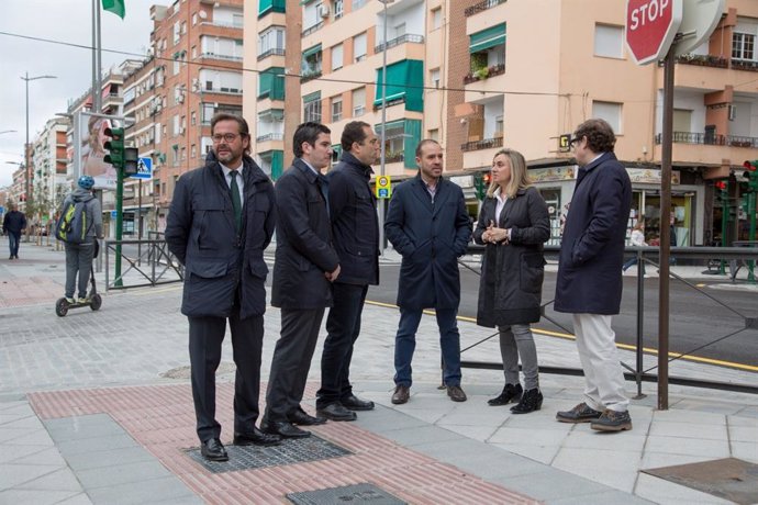 La consejera de Fomento, infraestructuras y Ordenación del Territorio, Marifrán Carazo, en su visita a las obras del segundo tramo del eje Arabial-Palencia en Granada