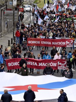 Manifestación en Santiago de Compostela por la autodeterminación de Galicia