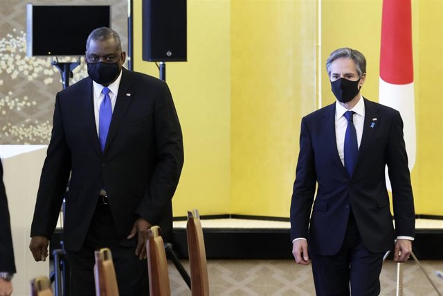 Archivo - Los secretarios de Defensa y de Estado de Estados Unidos, Lloyd Austin y Antony Blinken