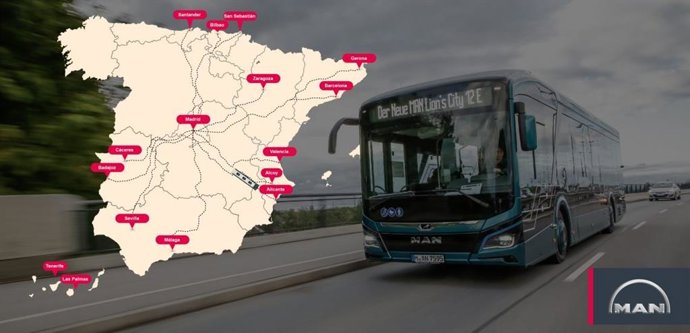 MAN prueba en España su tecnología para autobuses eléctricos.