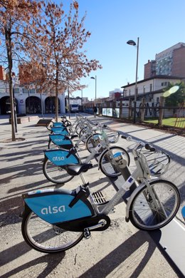 Bicicletas del servicio de préstamo público del Ayuntamiento de León.