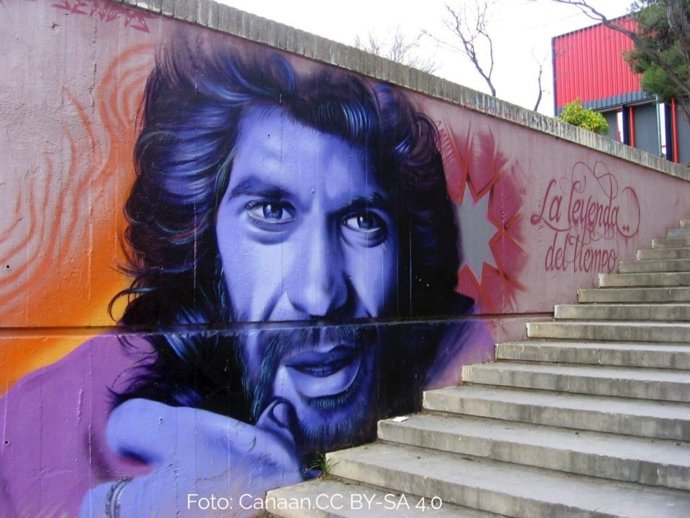 Archivo - Mural dedicado a Camarón de la Isla