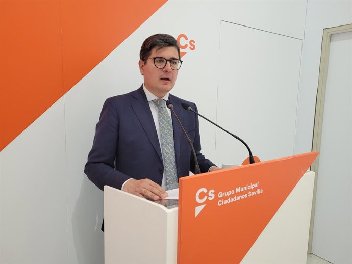 El portavoz de Cs en el Ayuntamiento de Sevilla, Álvaro Pimentel, este miércoles.