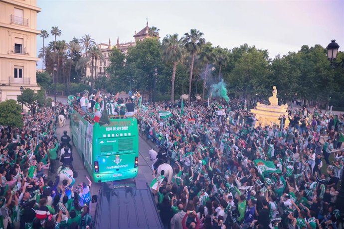Celebración de la Copa del Rey conquistada por el Betis.