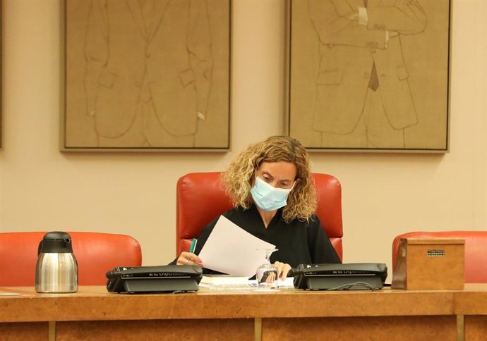 La presidenta del Congreso, Meritxell Batet, en una junta de Portavoces