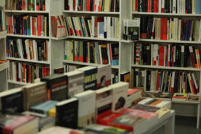 Archivo - Libros colocados en una estantería.