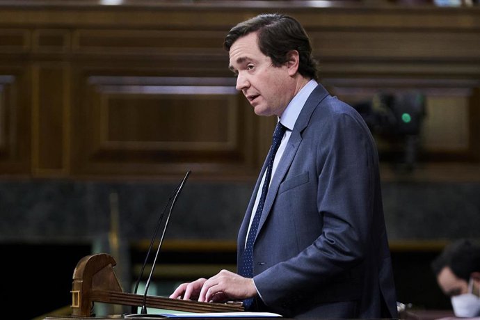 Archivo - El portavoz adjunto del Grupo Popular y diputado del PP por Granada, Pablo Hispán, interviene en una sesión plenaria en el Congreso de los Diputados.