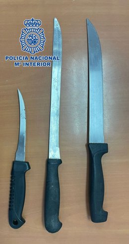 Cuchulos incautados por la Policía Nacional