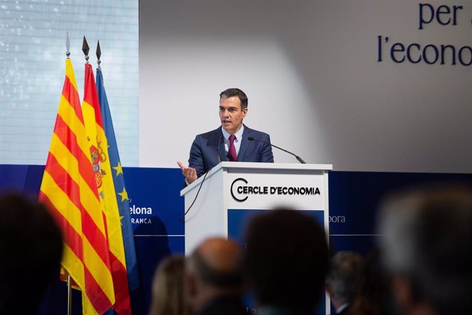 Archivo - El presidente del Gobierno, Pedro Sánchez, en la clausura de la edición 2021 de la Reunió Cercle d'Economia.