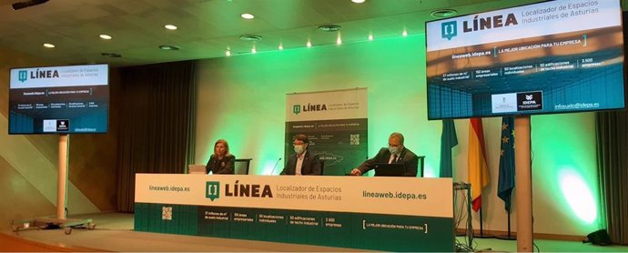 Eva Pando, directora general del Idepa; Borja Sánchez, consejero de Ciencia, Innovación y Universidad; Enrique Fernández, consejero de Industria, Empleo y Promoción Económica.