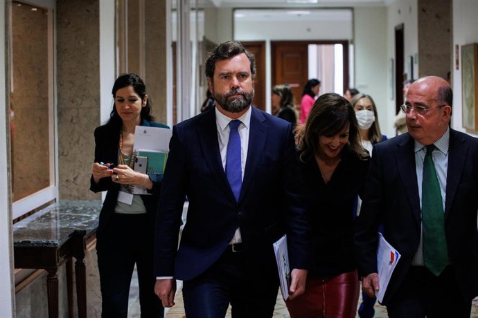 El portavoz parlamentario de Vox, Iván Espinosa de los Monteros, antes de la Junta de Portavoces