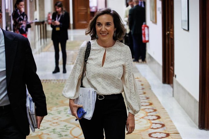 La Secretaria General del Partido Popular y portavoz del partido, Cuca Gamarra, se dirige a una Junta de Portavoces, en el Congreso de los Diputados, a 26 de abril de 2022, en Madrid (España).