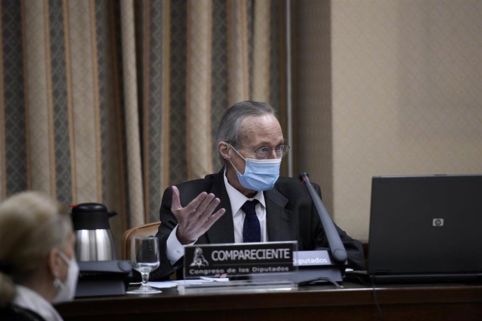 Archivo - El presidente del Patronato de la Fundación Iberoamericana Empresarial, Josep Piqué Camps, durante una Comisión de Cooperación Internacional para el Desarrollo, a 27 de abril de 2021, en el Congreso de los Diputados, Madrid, (España).