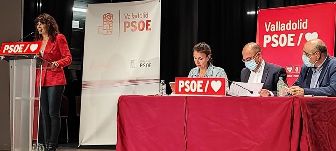 Ana Redondo, en su intervención hoy en la asamblea del partido.