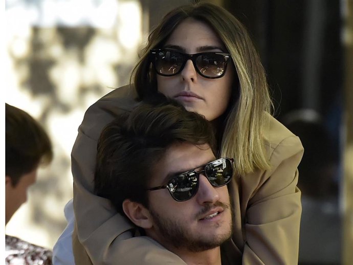 Archivo - Anna Ferrer y su novio Iván complices y cariñosos durante una comida familiar en una terraza de la capital, en Madrid
