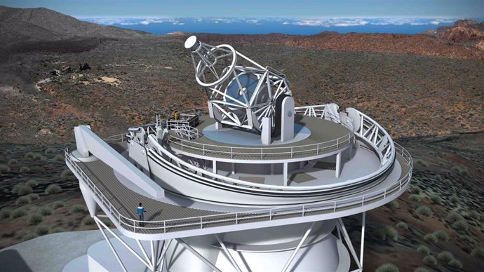 Recreación del Telescopio Solar Europeo que se ubicará en La Palma