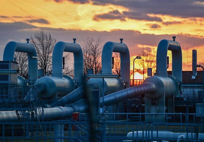 FILED - 29 March 2022, Brandenburg, Mallnow: A general view of the facilities at the Mallnow natural gas compressor station of Gascade Gastransport GmbH. Photo: Patrick Pleul/dpa-Zentralbild/dpa