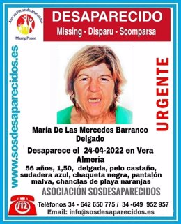 Mujer desaparecida en Vera (Almería).
