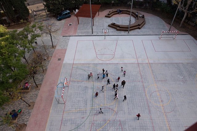 Un patio escolar de Barcelona.