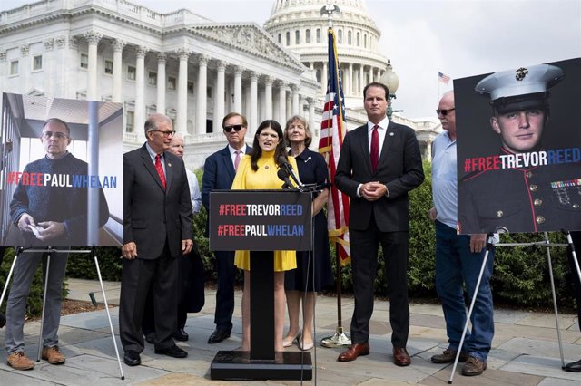 Congresistas de Estados Unidos denunciando la situación de los ciudadanos estadounidenses Trevor Reed y Paul Whelan