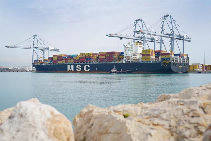 L'MSC Sindy al moll d'Andalusia del Port de Tarragona