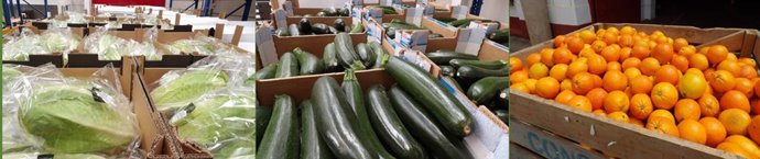 Archivo - Frutas y verduras en el Banco de Alimentos.